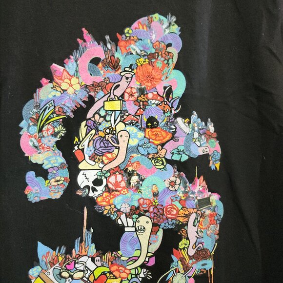 Meow Wolf Neon Black Graphic Crewneck Shirt Size X-Small Women's - Picture 4 of 10